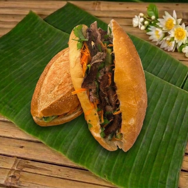 Vietnamese Grilled Pork Sandwich (Bánh mì thịt nướng).
